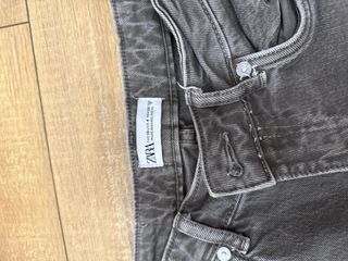 Zara TRF Jeans Split Slim Marron chocolate