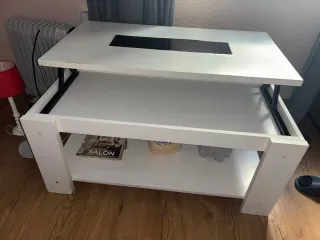 Mesa de centro elevable blanca
