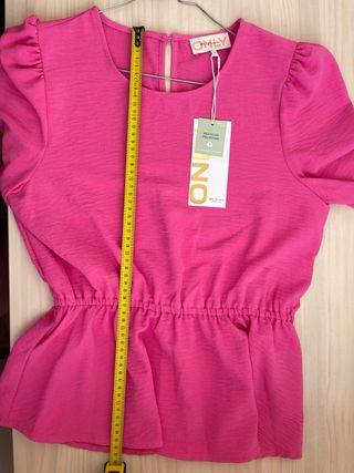Blusa rosa ONLY manga larga peplum
