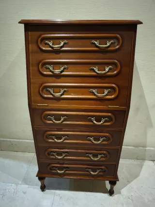 Cassettiera vintage in legno con 6 cassetti
