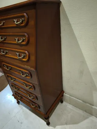 Cassettiera vintage in legno con 6 cassetti