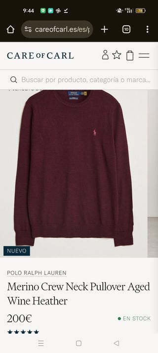 Jersey Polo Ralph Lauren Rojo