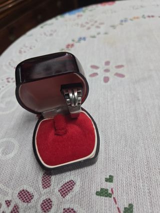 Anillo Plata Art Deco Negro pedra onix