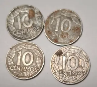 4 Monedas 10 Céntimos año 1959.