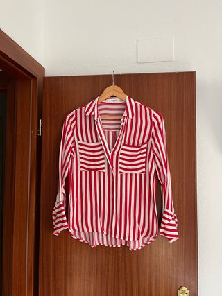 Camisa Mango Rayas Rojas y Blancas Talla XS