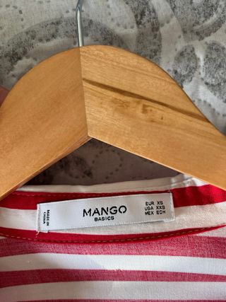 Camisa Mango Rayas Rojas y Blancas Talla XS