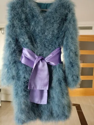 Abrigo plumas marabú azul