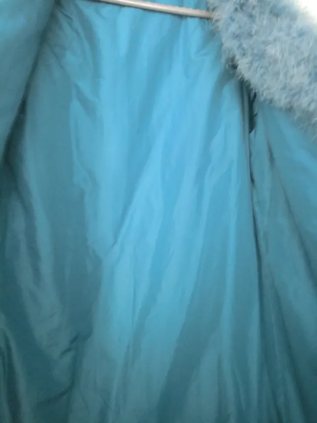 Abrigo plumas marabú azul