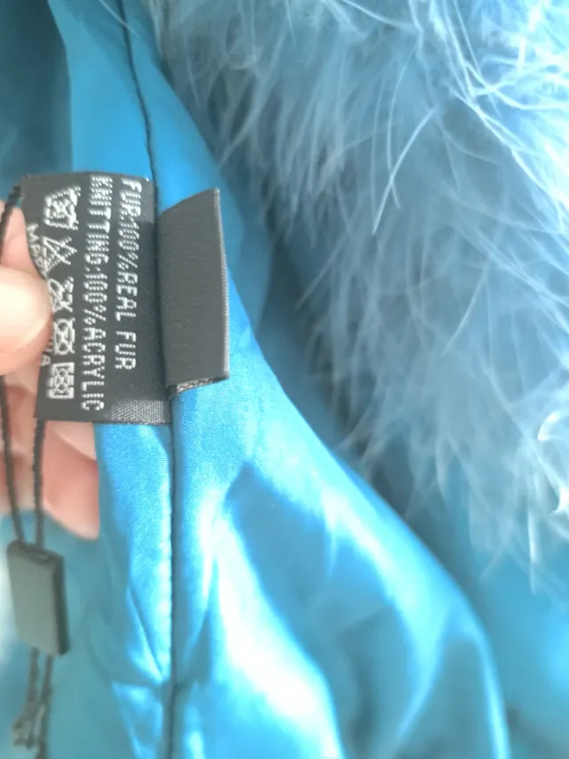 Abrigo plumas marabú azul