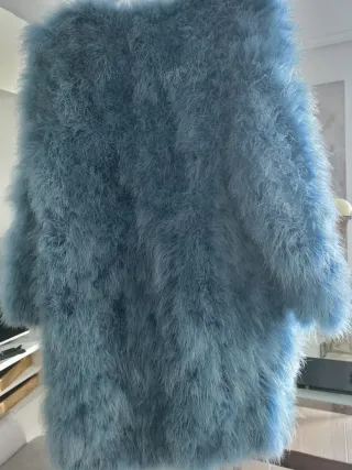 Abrigo plumas marabú azul