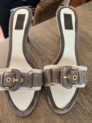 Zapatos tacón Zara Y2K beige/marrón