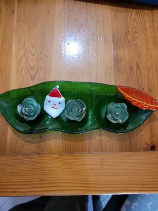 Portacandele natalizio in vetro