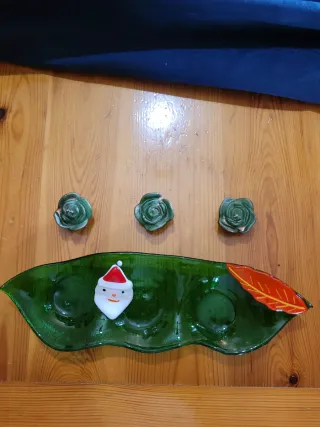 Portacandele natalizio in vetro