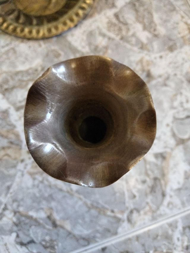 Vaso in metallo dorato e argentato