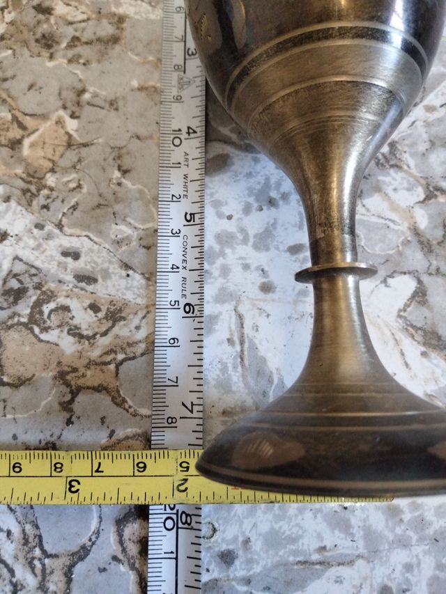 Vaso in metallo dorato e argentato