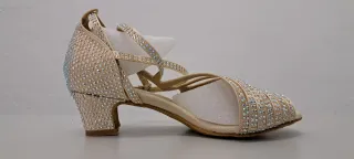 Zapatos de baile beige con pedrería