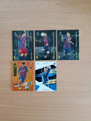 5 Cromos Messi Topps y Megacracks Limitada