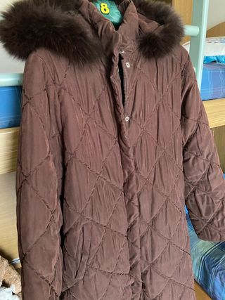 Cappotto lungo trapuntato marrone