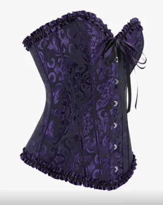 Corsé morado púrpura con estampado