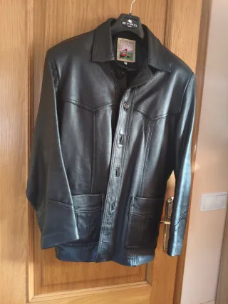 Chaquetón Piel Sintética Negro Hombre