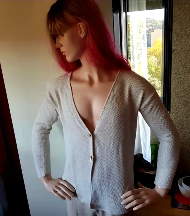 Chaqueta beige fina botones talla M