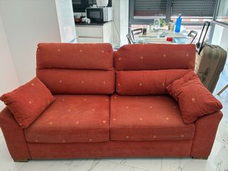 Sofá de 2 plazas naranja/rojo