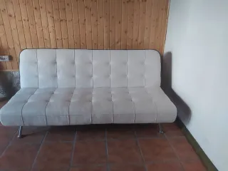 Sofá cama polipiel blanco y negro