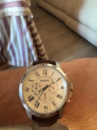 Reloj Fossil Hombre Esfera Beige Correa Marrón 