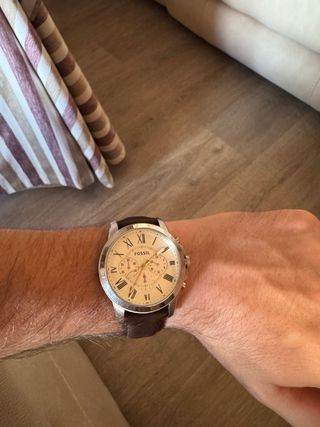 Reloj Fossil Hombre Esfera Beige Correa Marrón 
