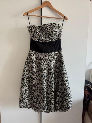Vestido fiesta strapless estampado XS