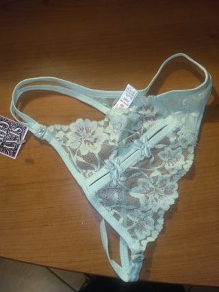 Perizoma verde pizzo taglia unica regolabile