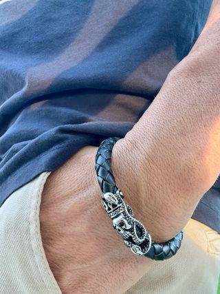 Pulsera Piel Calavera Serpiente 