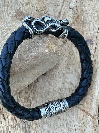 Pulsera Piel Calavera Serpiente 