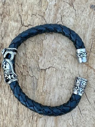 Pulsera Piel Calavera Serpiente 