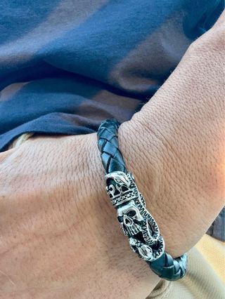 Pulsera Piel Calavera Serpiente 