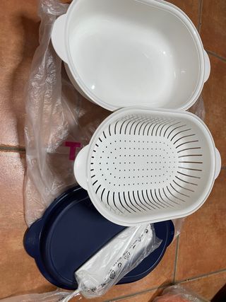 Contenitore Tupperware Blu e Bianco