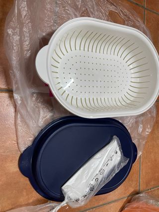 Contenitore Tupperware Blu e Bianco