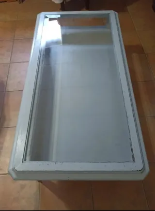 Mesa de centro cristal y madera