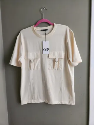 Camiseta Zara Talla S Bolsillos