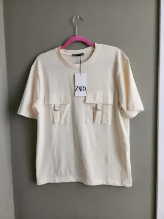 Camiseta Zara Talla S Bolsillos