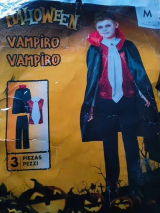 Disfraz Vampiro Halloween Talla M 
7 a 10 años 