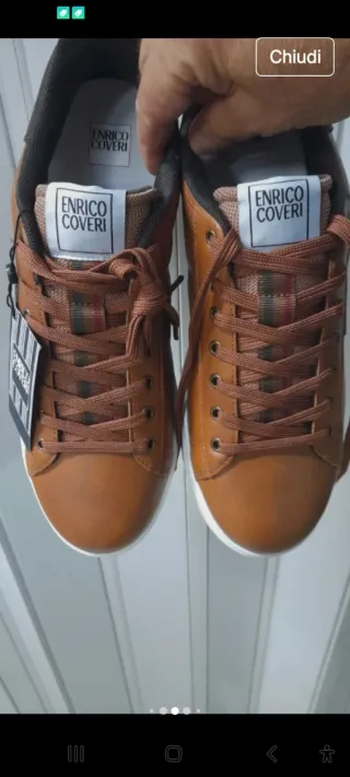 Scarpe Enrico Coveri Pelle Marrone Tg 44