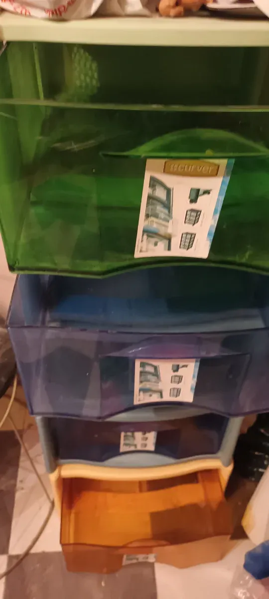 Cajones de Almacenamiento Plástico Azul amarillo v