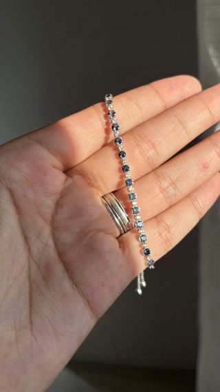 Pulsera Pandora Tenis Azul y Plateada