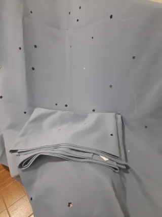 Tende per camerette per bambini con stelle blu rosa