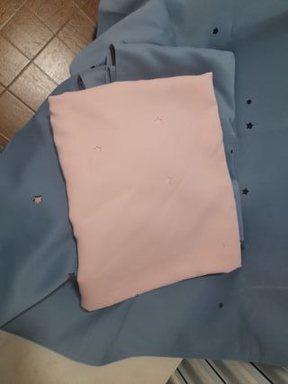 Tende per camerette per bambini con stelle blu rosa
