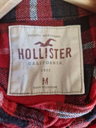 Camisa Hollister cuadros roja y negra