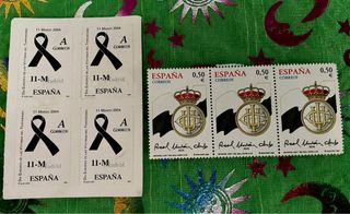 Lote 4 sellos Día Víctimas Terrorismo Madrid 2004