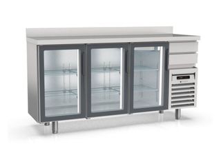 Mostrador Frigorífico Cristal Acero inoxidable