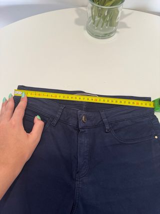 Pantalón Mujer Massimo Dutti Talla 36 Azul Marino